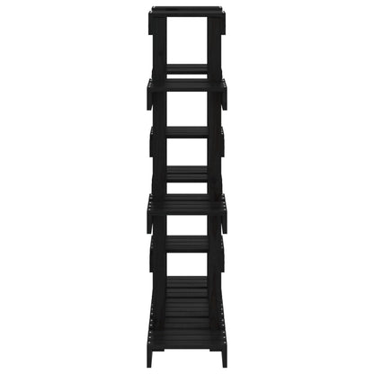 Supporto per Piante Nero 104,5x25x109,5 cm Legno Massello Pino - homemem39
