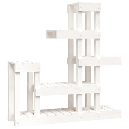 Supporto per Piante Bianco 92x25x97cm Legno Massello di Pino