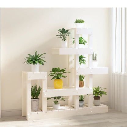Supporto per Piante Bianco 92x25x97cm Legno Massello di Pino - homemem39