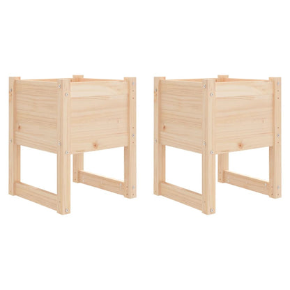 Fioriere 2 pz 40x40x52,5 cm in Legno Massello di Pino