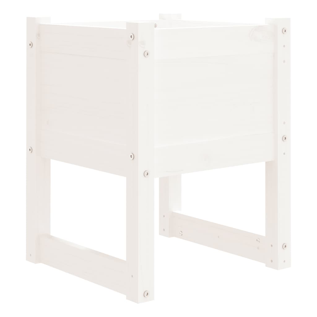 Fioriera Bianca 40x40x52,5 cm in Legno Massello di Pino - homemem39