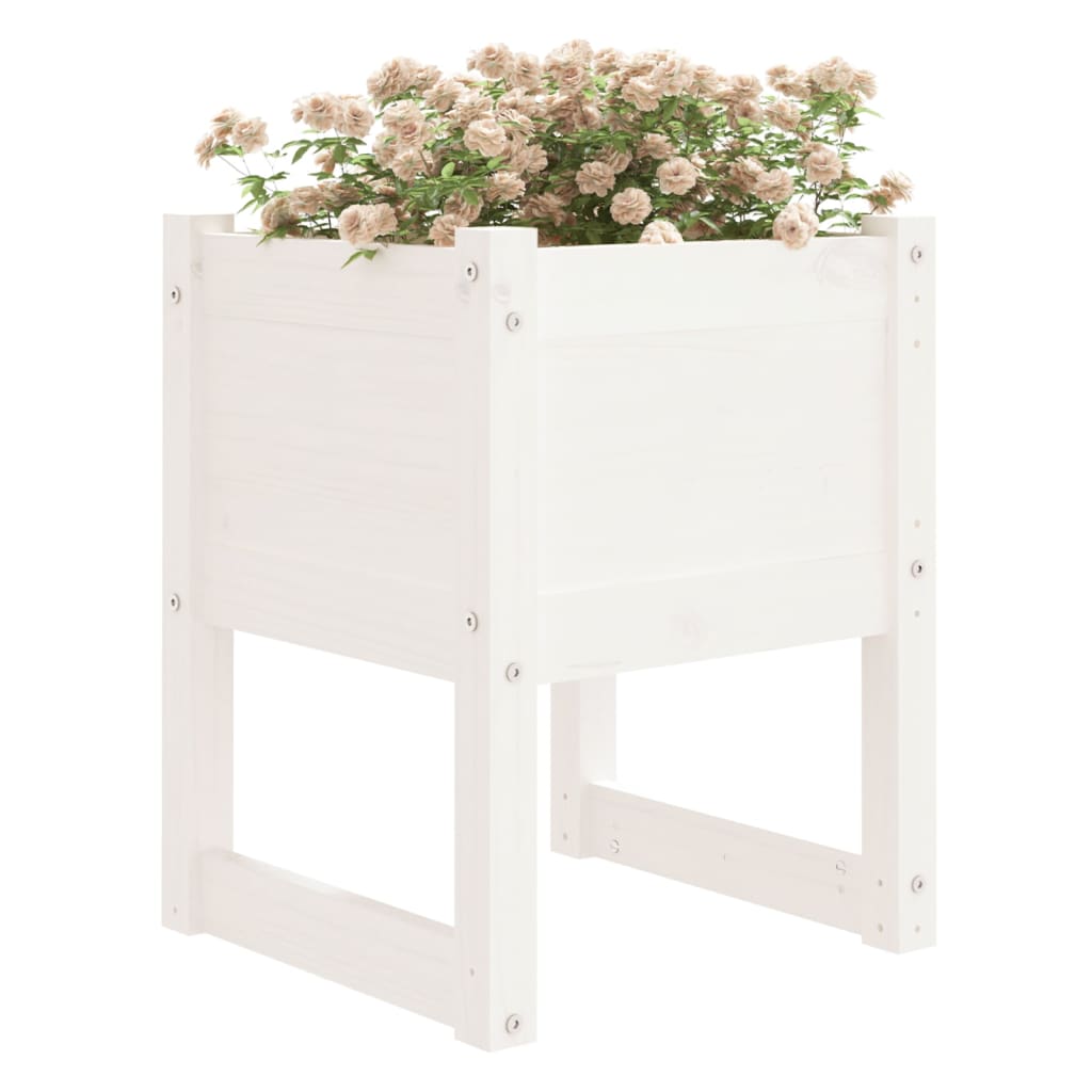 Fioriera Bianca 40x40x52,5 cm in Legno Massello di Pino - homemem39