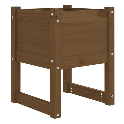 Fioriera Marrone Ambra 40x40x52,5 cm in Legno Massello di Pino