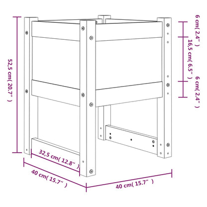 Fioriera Marrone Ambra 40x40x52,5 cm in Legno Massello di Pino | homemem39
