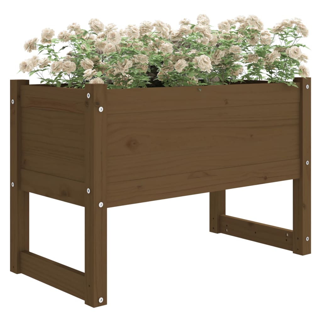Fioriera Marrone Ambra 78x40x52 cm in Legno Massello di Pino