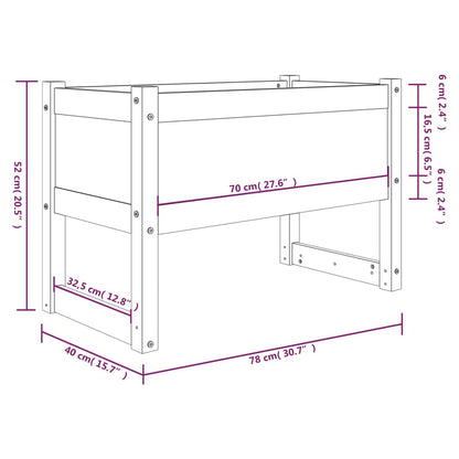 Fioriera Marrone Ambra 78x40x52 cm in Legno Massello di Pino