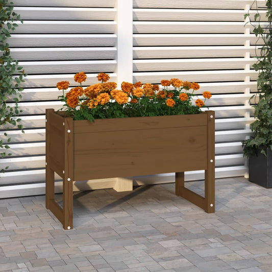 Fioriera Marrone Ambra 78x40x52 cm in Legno Massello di Pino