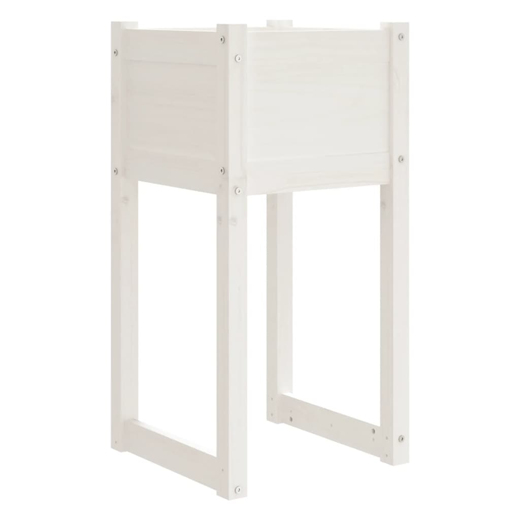 Fioriera Bianca 40x40x81 cm in Legno Massello di Pino | homemem39