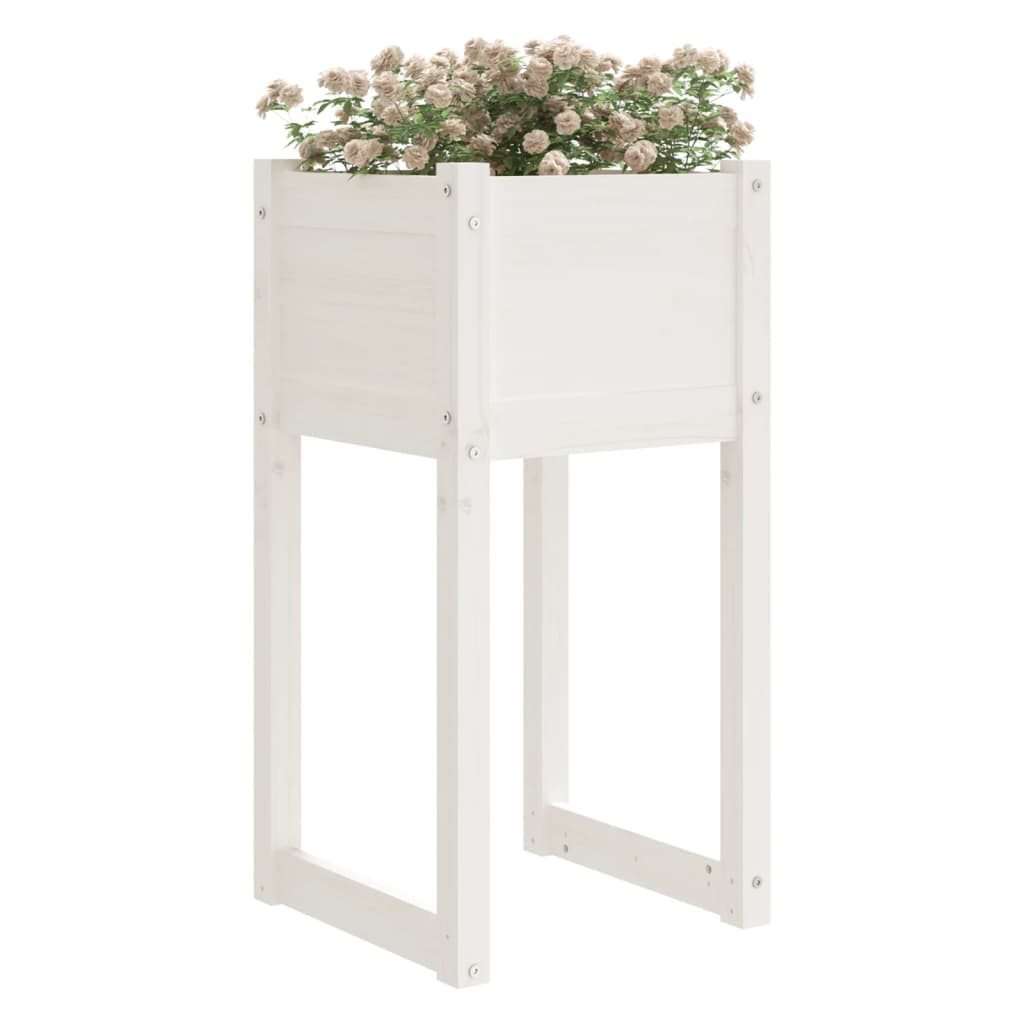 Fioriera Bianca 40x40x81 cm in Legno Massello di Pino | homemem39