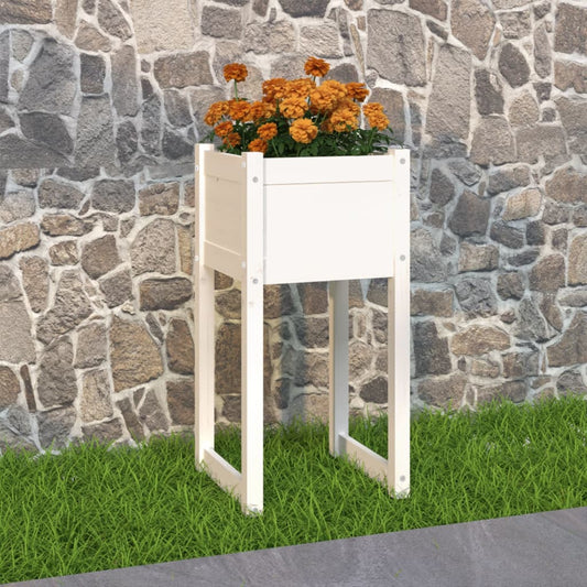 Fioriera Bianca 40x40x81 cm in Legno Massello di Pino | homemem39