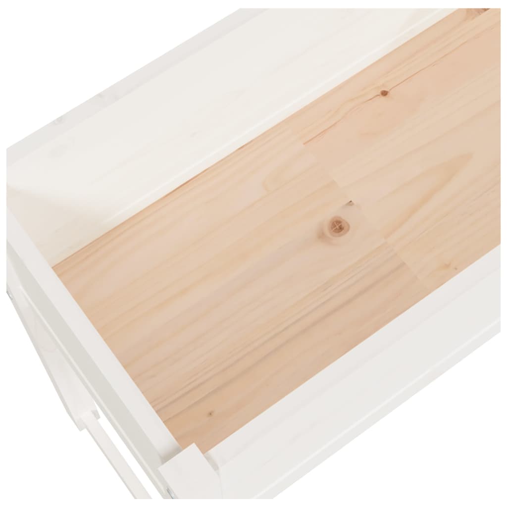 Fioriera Bianca 78x40x81 cm in Legno Massello di Pino - homemem39