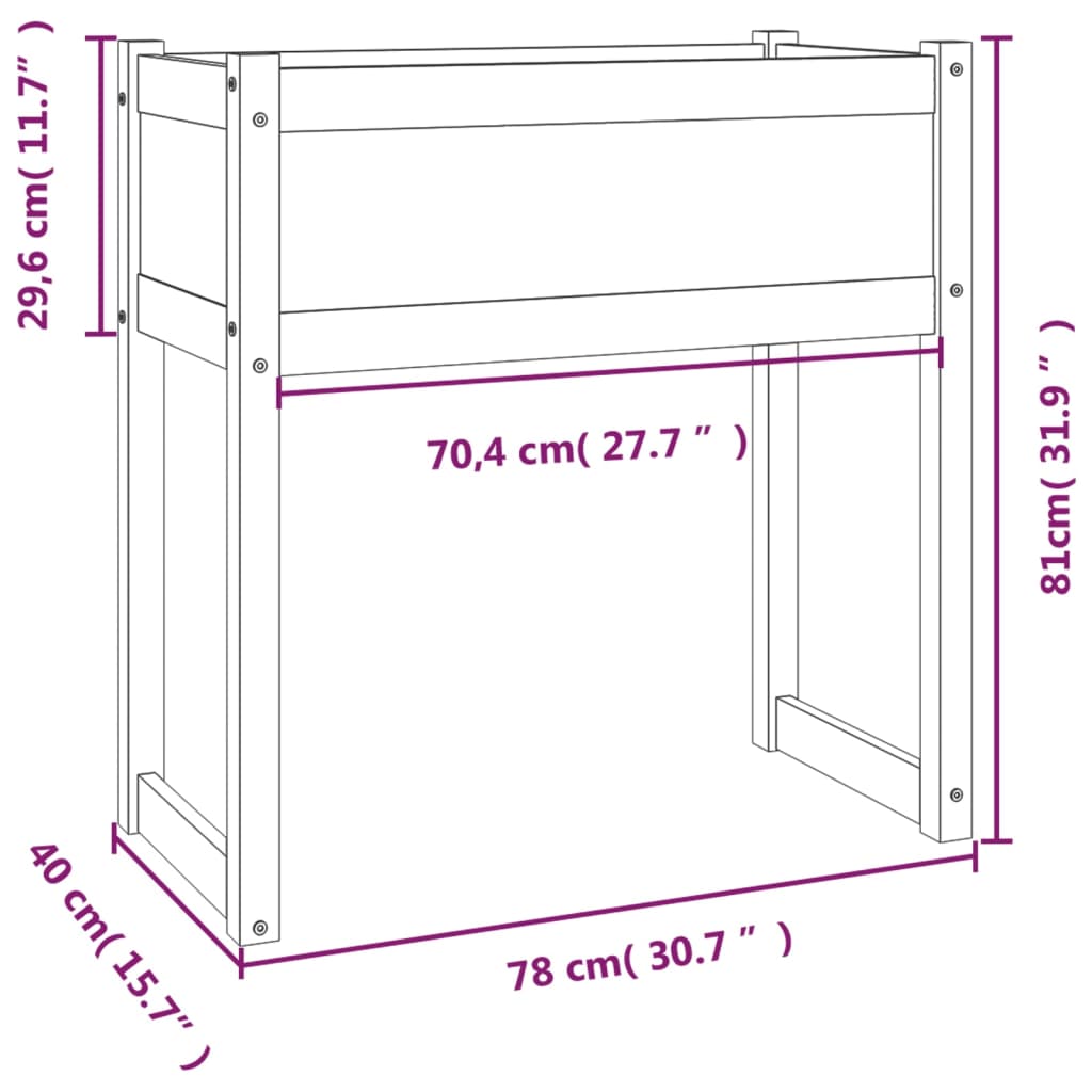 Fioriera Marrone Ambra 78x40x81 cm in Legno Massello di Pino - homemem39