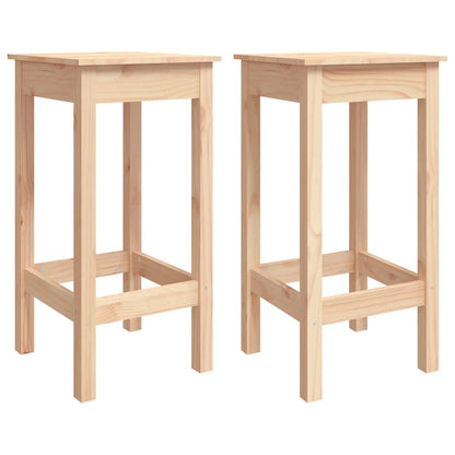 Sgabelli da Bar 2 pz 40x40x78 cm in Legno Massello di Pino | homemem39