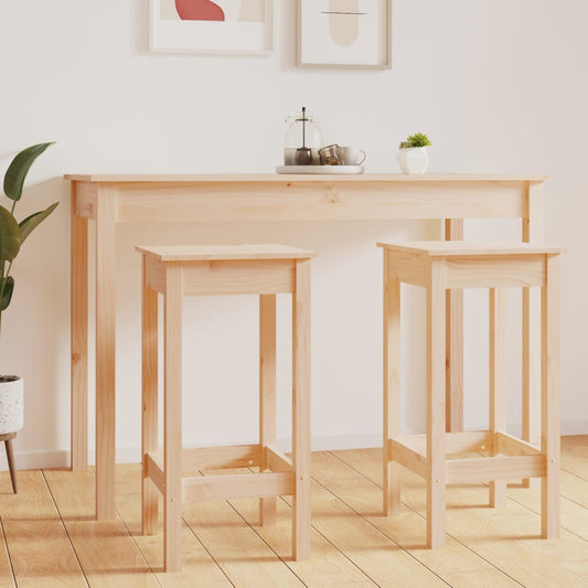 Sgabelli da Bar 2 pz 40x40x78 cm in Legno Massello di Pino | homemem39