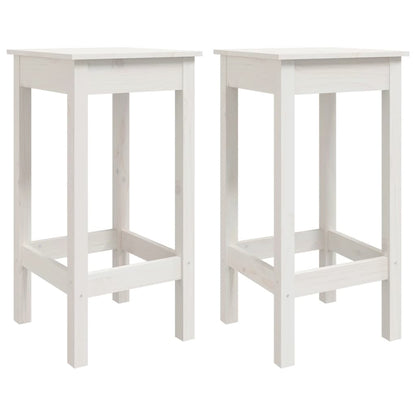 Sgabelli da Bar 2 pz Bianchi 40x40x78 cm Legno Massello di Pino - homemem39