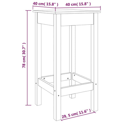 Sgabelli da Bar 2 pz Bianchi 40x40x78 cm Legno Massello di Pino | homemem39