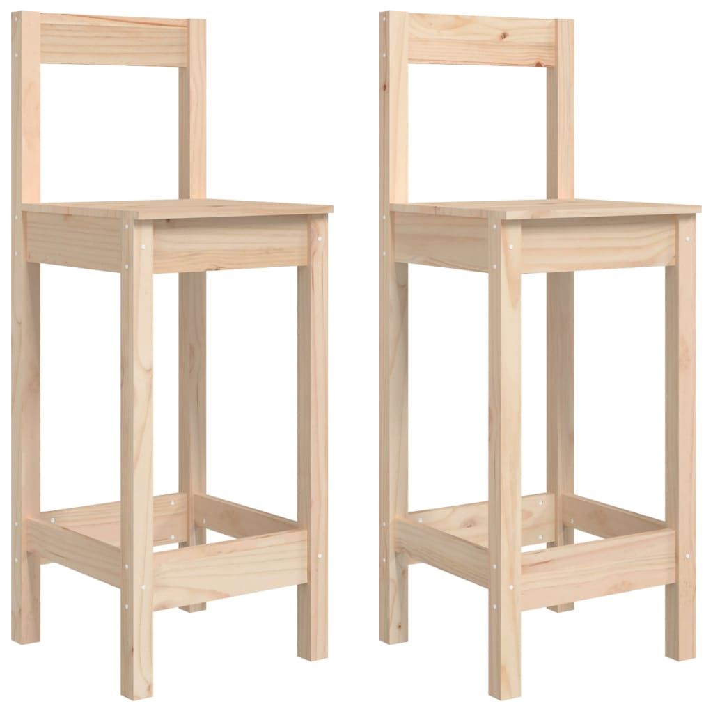 Sedie da Bar 2 pz 40x41,5x112 cm in Legno Massello di Pino | homemem39