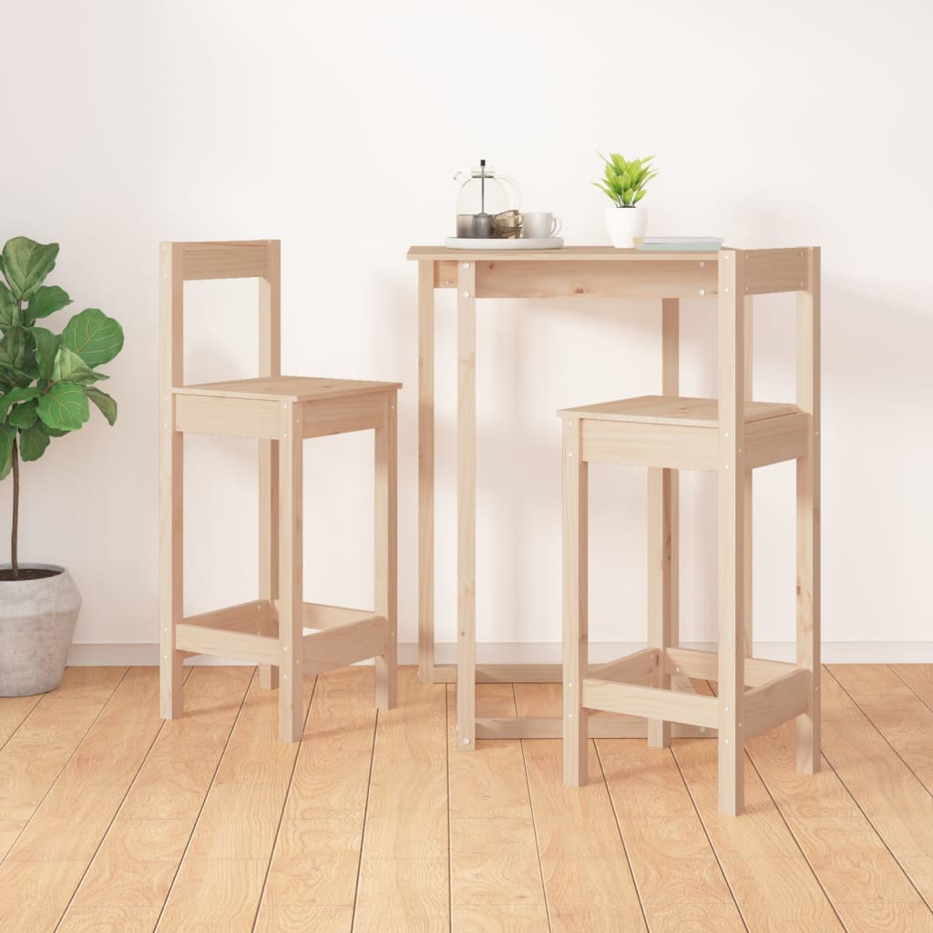 Sedie da Bar 2 pz 40x41,5x112 cm in Legno Massello di Pino | homemem39