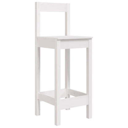 Sedie da Bar 2 pz Bianche 40x41,5x112 cm Legno Massello di Pino | homemem39