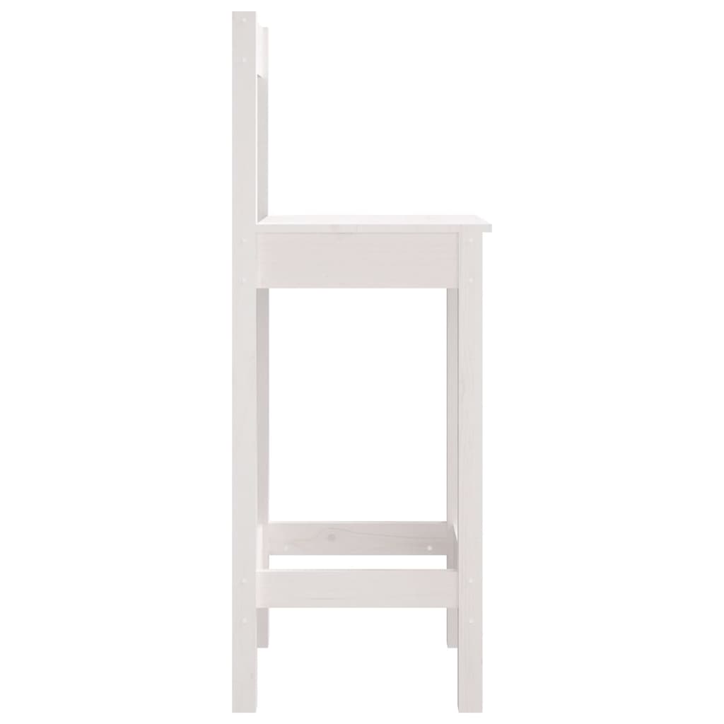 Sedie da Bar 2 pz Bianche 40x41,5x112 cm Legno Massello di Pino | homemem39
