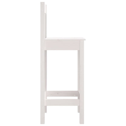 Sedie da Bar 2 pz Bianche 40x41,5x112 cm Legno Massello di Pino | homemem39