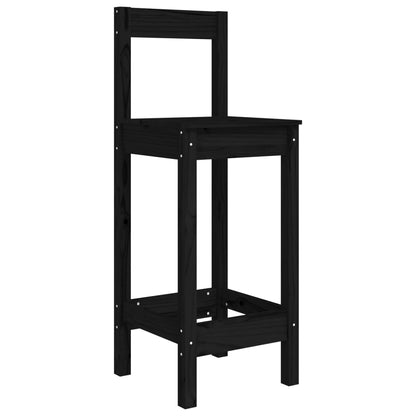 Sedie da Bar 2 pz Nere 40x41,5x112 cm Legno Massello di Pino | homemem39