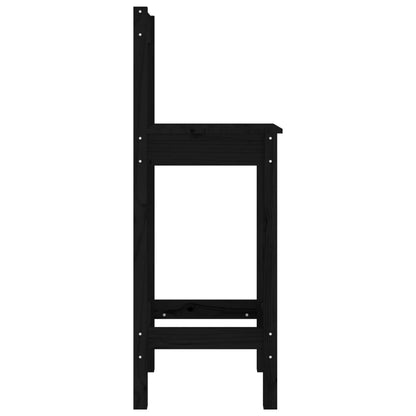Sedie da Bar 2 pz Nere 40x41,5x112 cm Legno Massello di Pino | homemem39