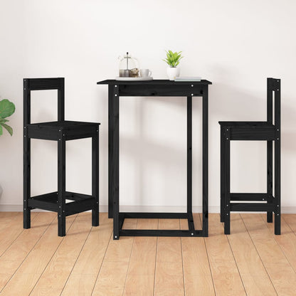 Sedie da Bar 2 pz Nere 40x41,5x112 cm Legno Massello di Pino | homemem39