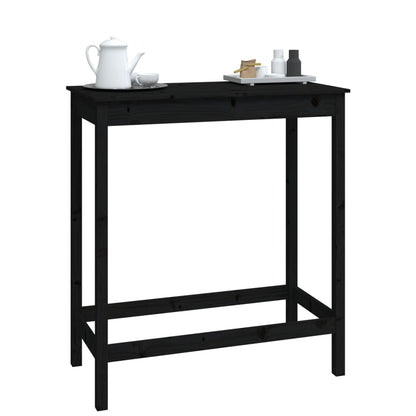 Tavolo da Bar Nero 100x50x110 cm in Legno Massello di Pino - homemem39