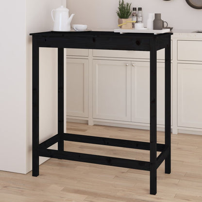 Tavolo da Bar Nero 100x50x110 cm in Legno Massello di Pino - homemem39