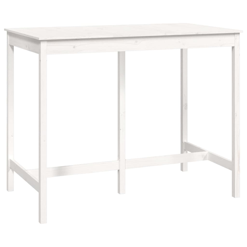 Tavolo da Bar Bianco 140x80x110 cm in Legno Massello di Pino - homemem39
