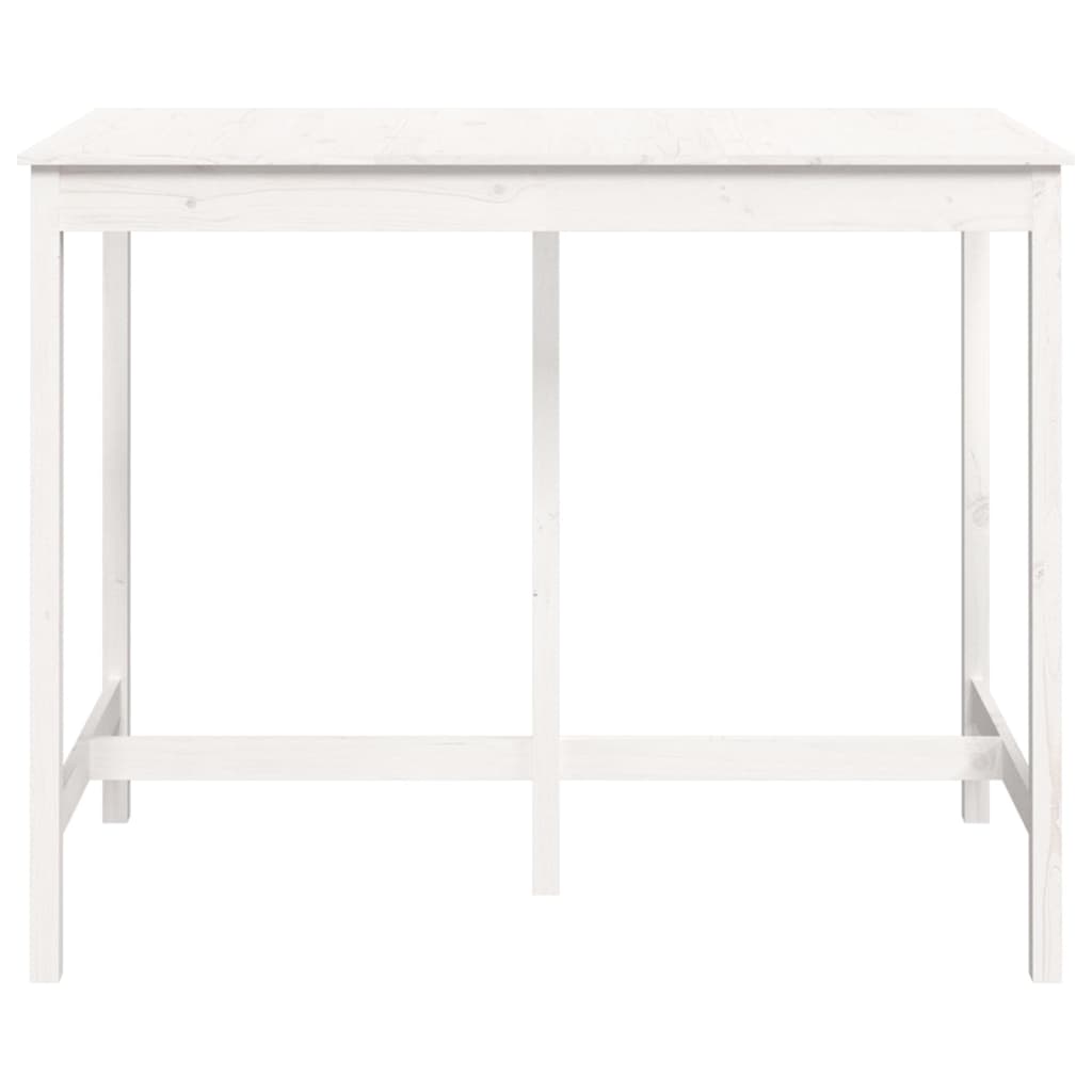 Tavolo da Bar Bianco 140x80x110 cm in Legno Massello di Pino - homemem39
