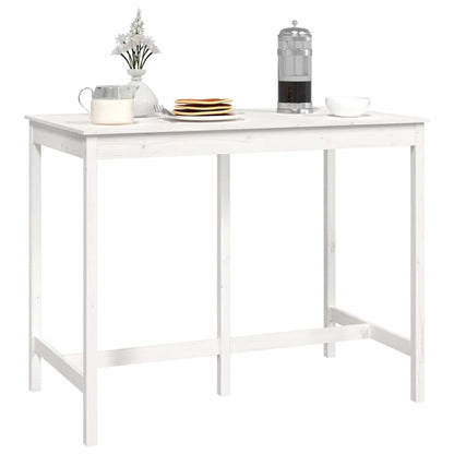 Tavolo da Bar Bianco 140x80x110 cm in Legno Massello di Pino - homemem39