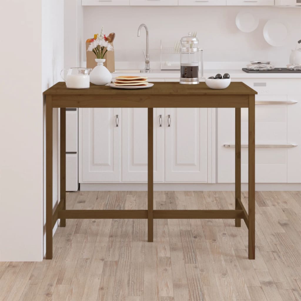 Tavolo da Bar Ambra 140x80x110 cm in Legno Massello di Pino | homemem39