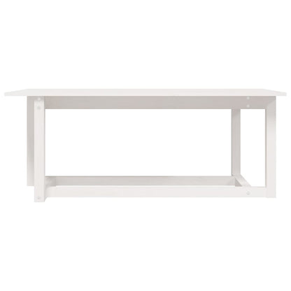 Tavolino da Salotto Bianco 110x55x45 cm Legno Massello di Pino | homemem39