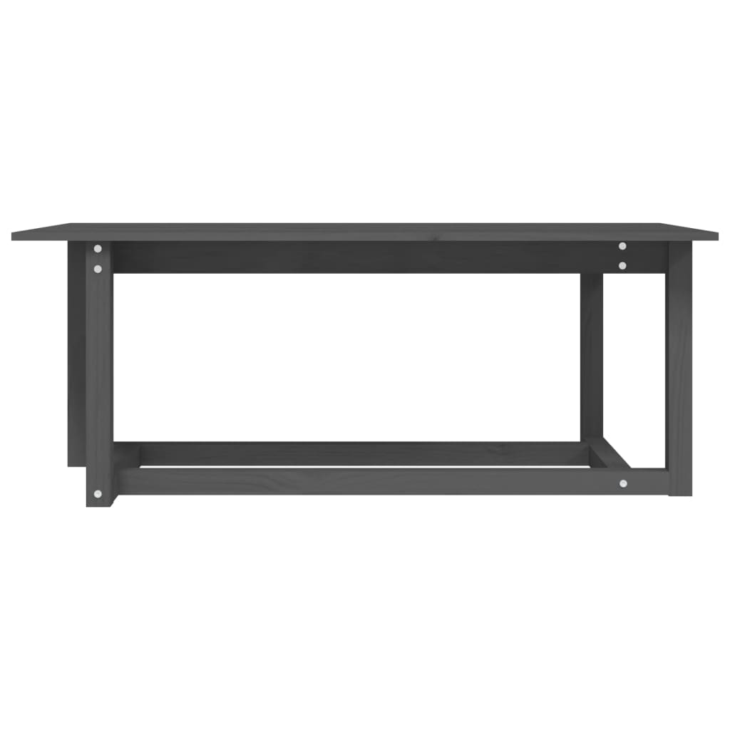 Tavolino da Salotto Grigio 110x55x45 cm Legno Massello di Pino | homemem39