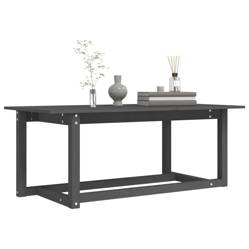 Tavolino da Salotto Grigio 110x55x45 cm Legno Massello di Pino | homemem39