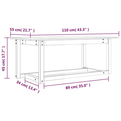 Tavolino da Salotto Ambra 110x55x45 cm Legno Massello di Pino | homemem39