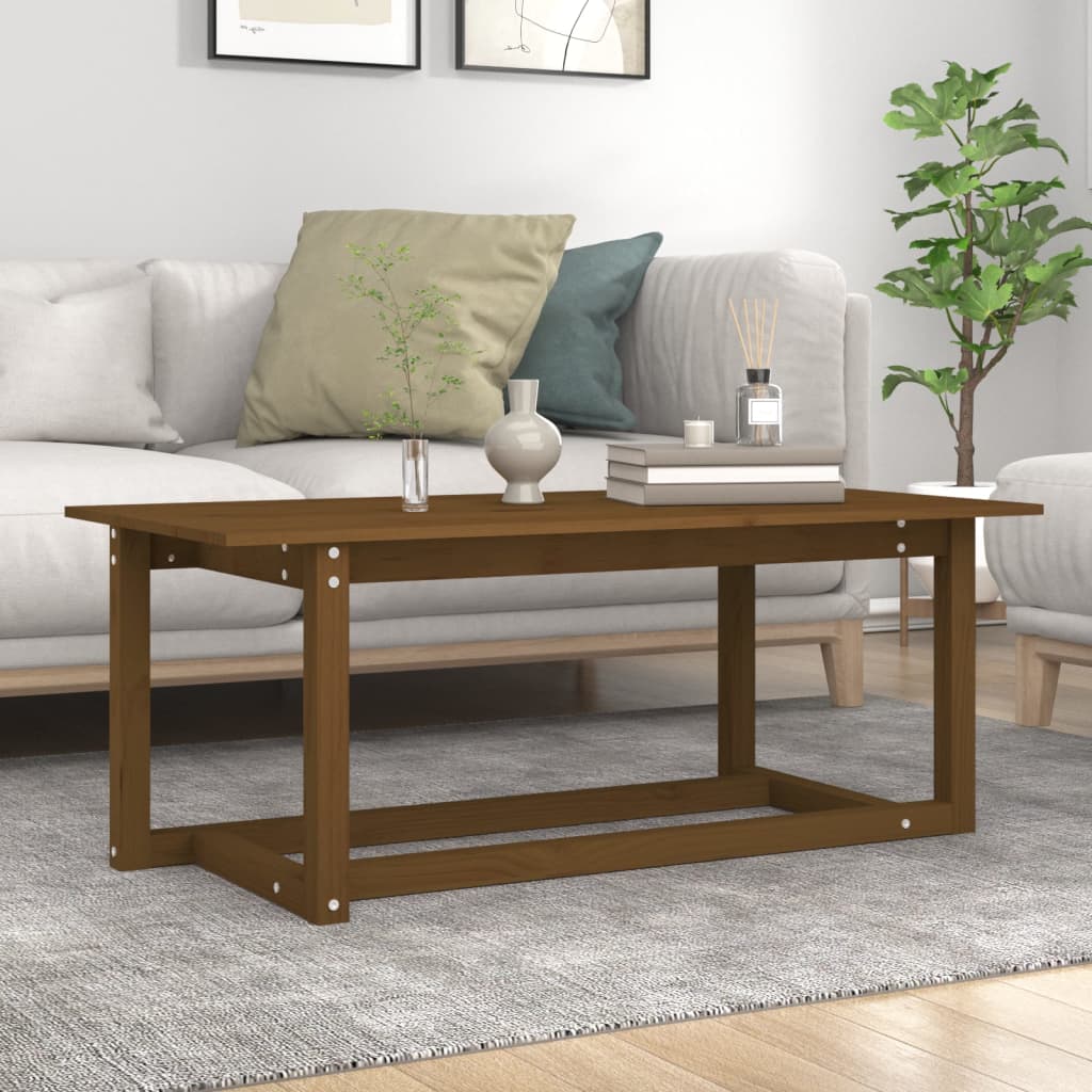 Tavolino da Salotto Ambra 110x55x45 cm Legno Massello di Pino | homemem39