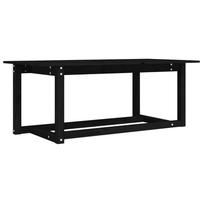 Tavolino da Salotto Nero 110x55x45 cm Legno Massello di Pino | homemem39