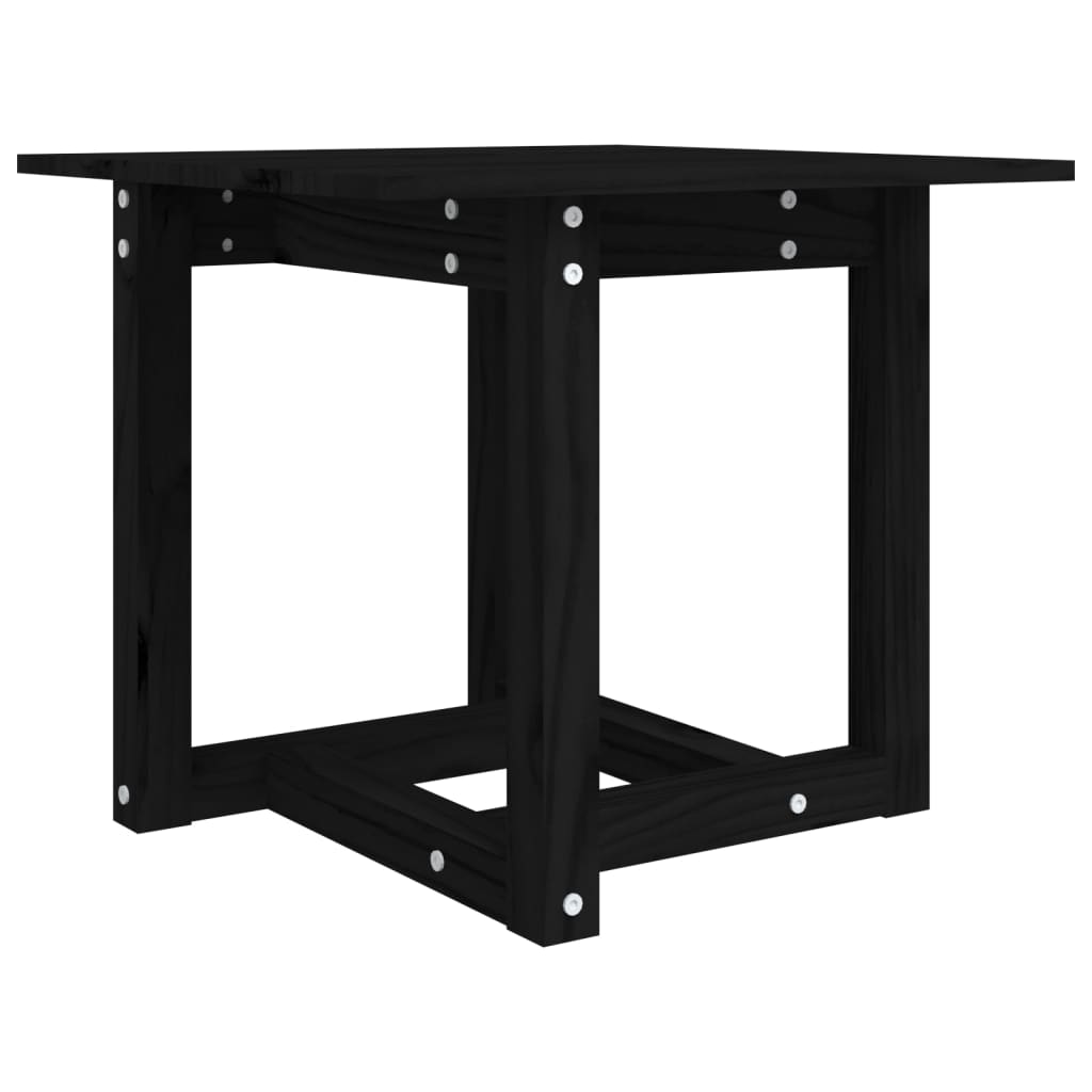 Tavolino da Salotto Nero 50x50x45 cm Legno Massello di Pino | homemem39