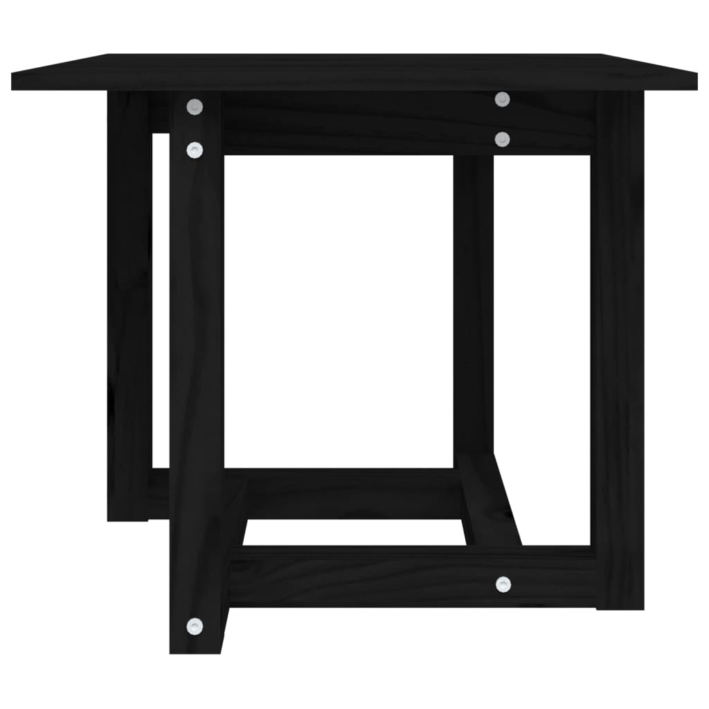 Tavolino da Salotto Nero 50x50x45 cm Legno Massello di Pino | homemem39
