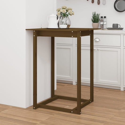 Tavolo da Bar Ambra 80x80x110 cm in Legno Massello di Pino - homemem39