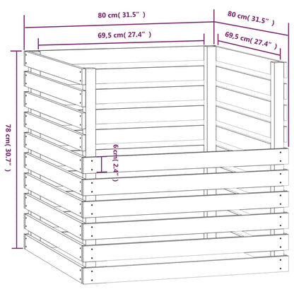 Compostiera 80x80x78 cm in Legno Massello di Pino - homemem39
