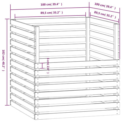 Compostiera 100x100x102 cm in Legno Massello di Pino - homemem39
