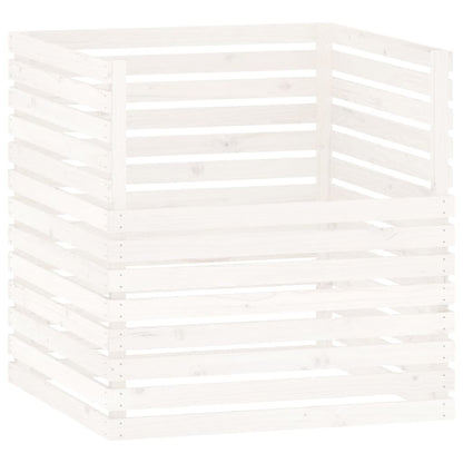 Compostiera Bianca 100x100x102 cm in Legno Massello di Pino - homemem39