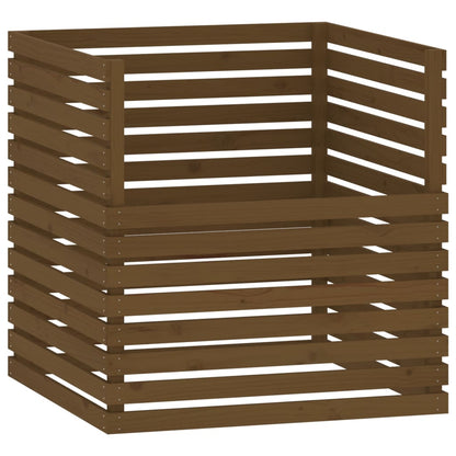 Compostiera Marrone Ambra 100x100x102 cm Legno Massello di Pino - homemem39