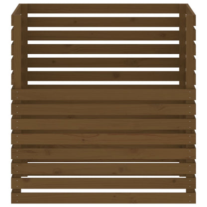 Compostiera Marrone Ambra 100x100x102 cm Legno Massello di Pino - homemem39