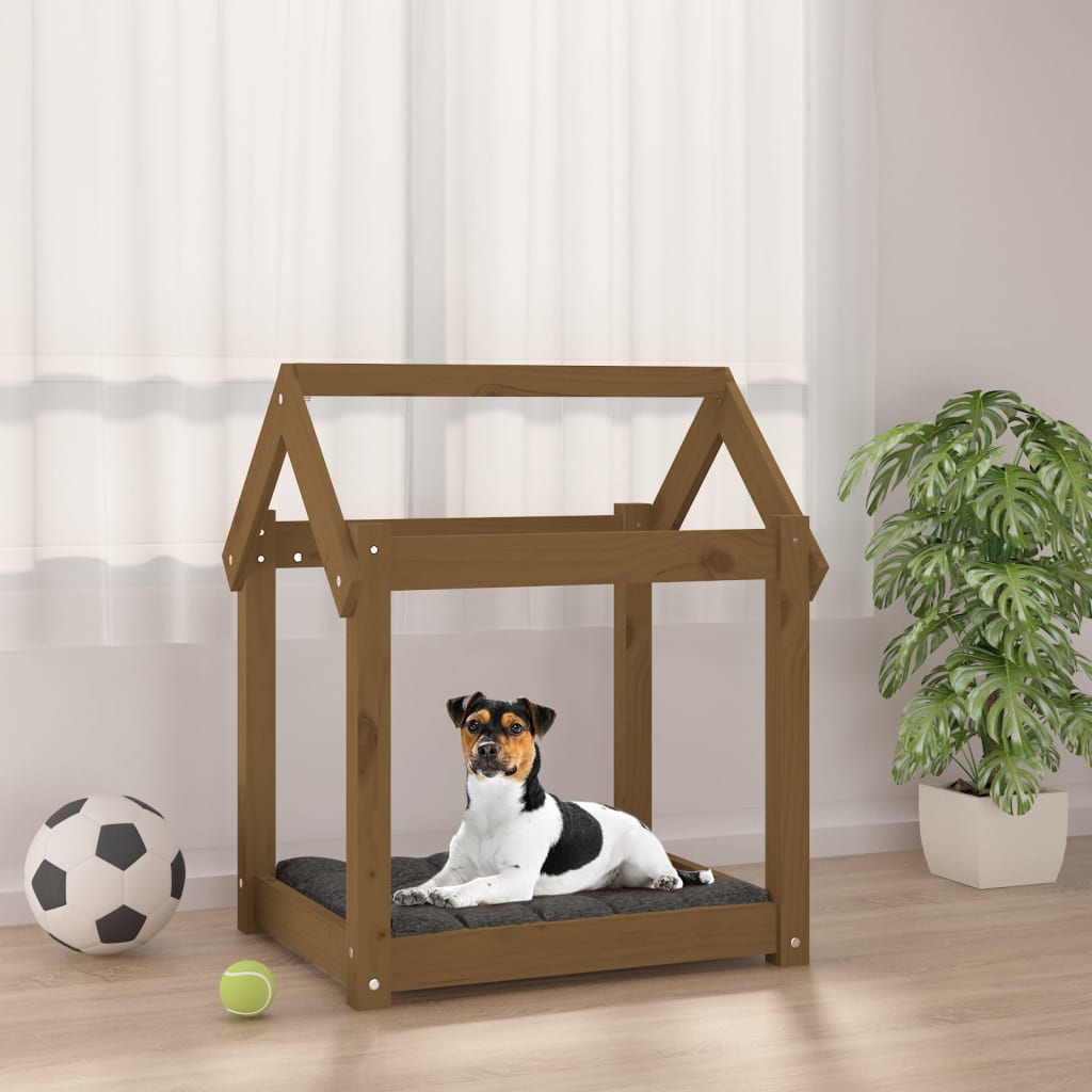 Cuccia per Cani Ambra 61x50x70 cm in Legno Massello di Pino - homemem39
