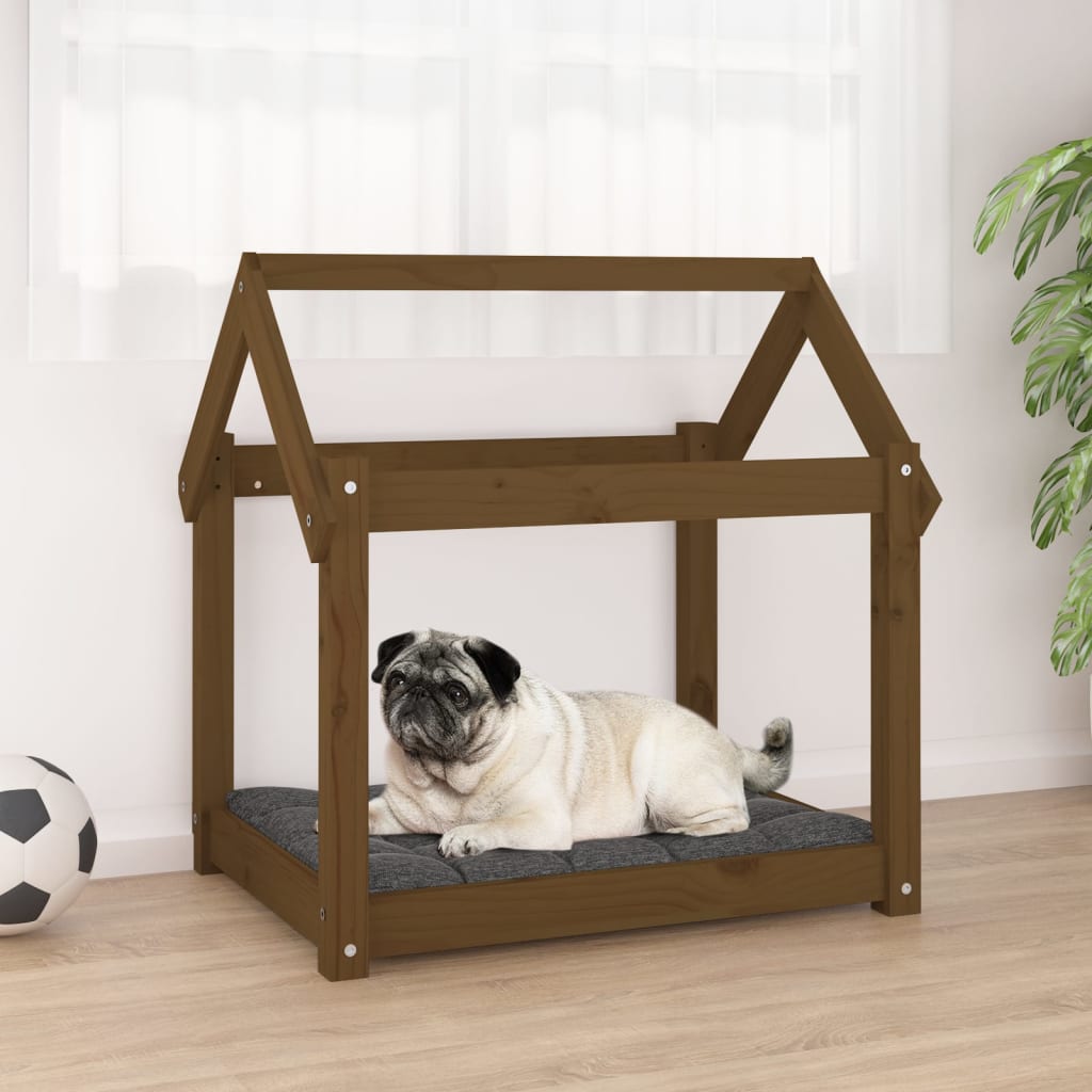 Cuccia per Cani Ambra 71x55x70 cm in Legno Massello di Pino - homemem39